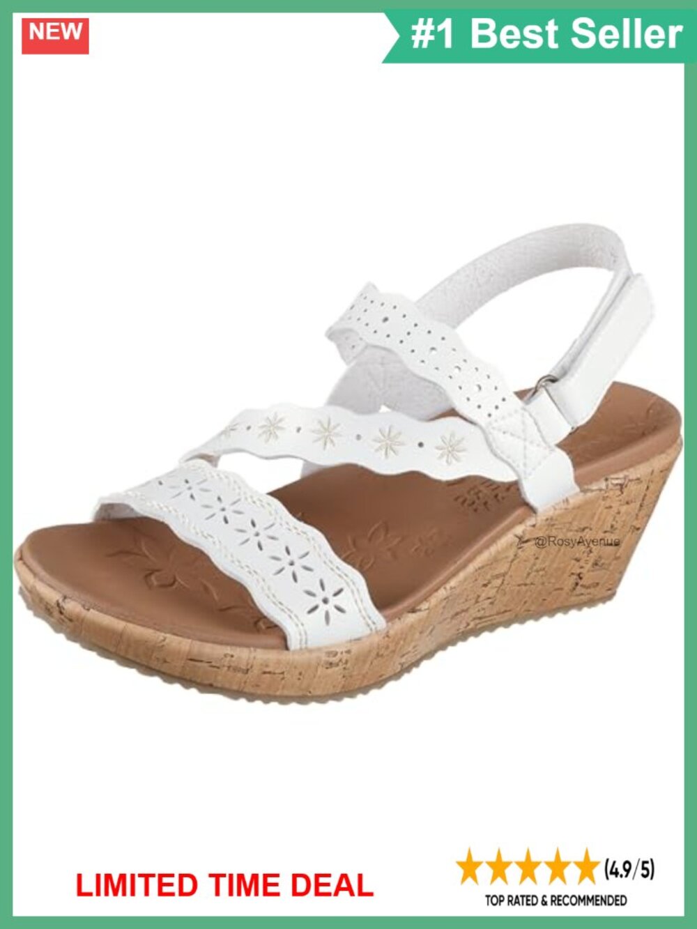 Womens Vegan Leather Platform Wedge Sandals Slingback Comfort Walking